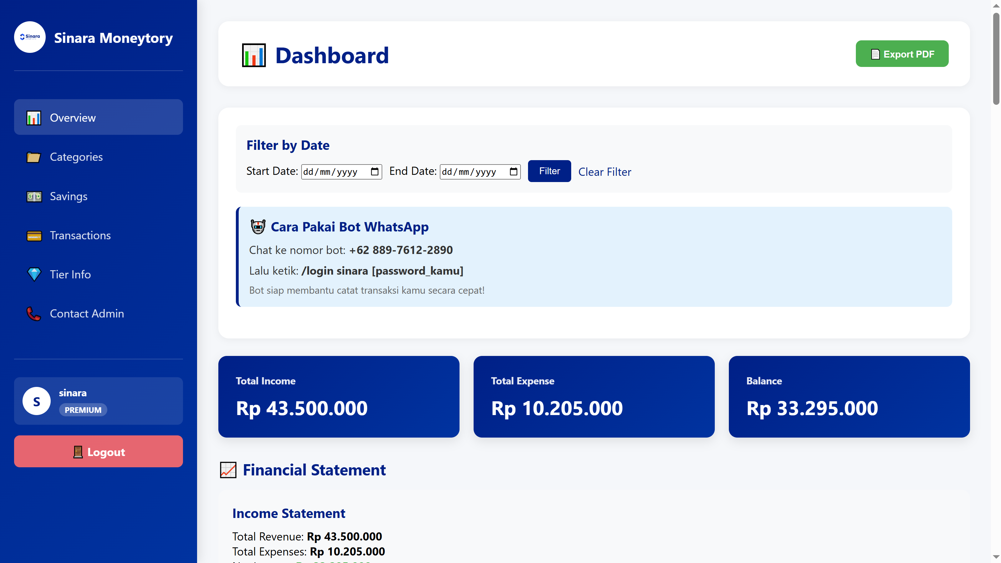 ArtaGo - Arta Go - Smart Money Management Dashboard - Aplikasi Manajemen Keuangan